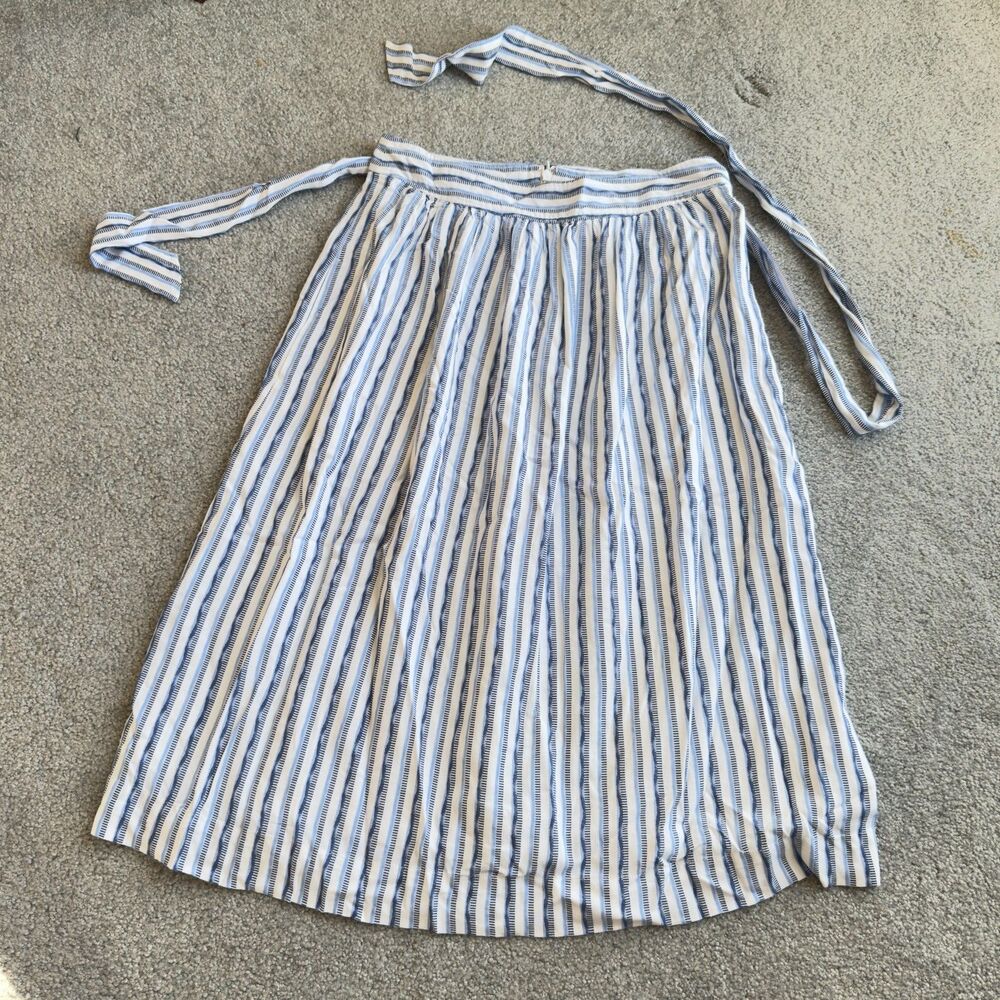 / GAP Flowy Stripe Blue and White Full Skirt Summer Spring Belted US 6